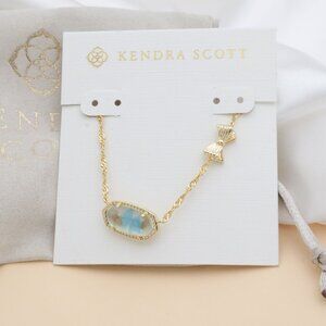 NEW Kendra Scott Elisa Bow Gold Pastel Blue Rosa Beaux Necklace